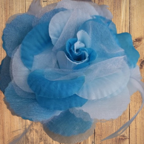 Jewelry - Vintage Flower Pin Light Blue Rose